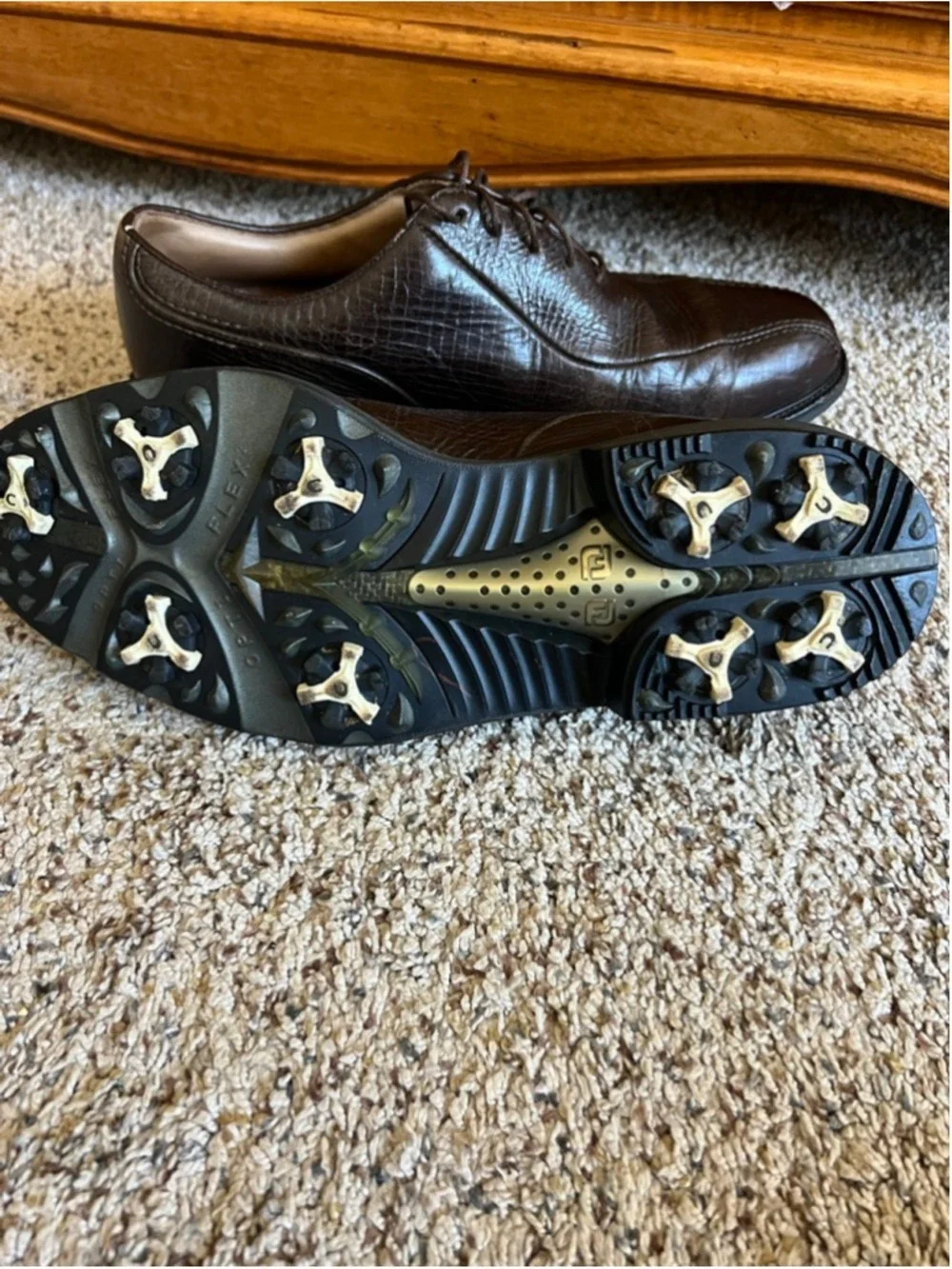 Men's FootJoy Brown Leather Professional Golf Oxfords & Derbys Size 9